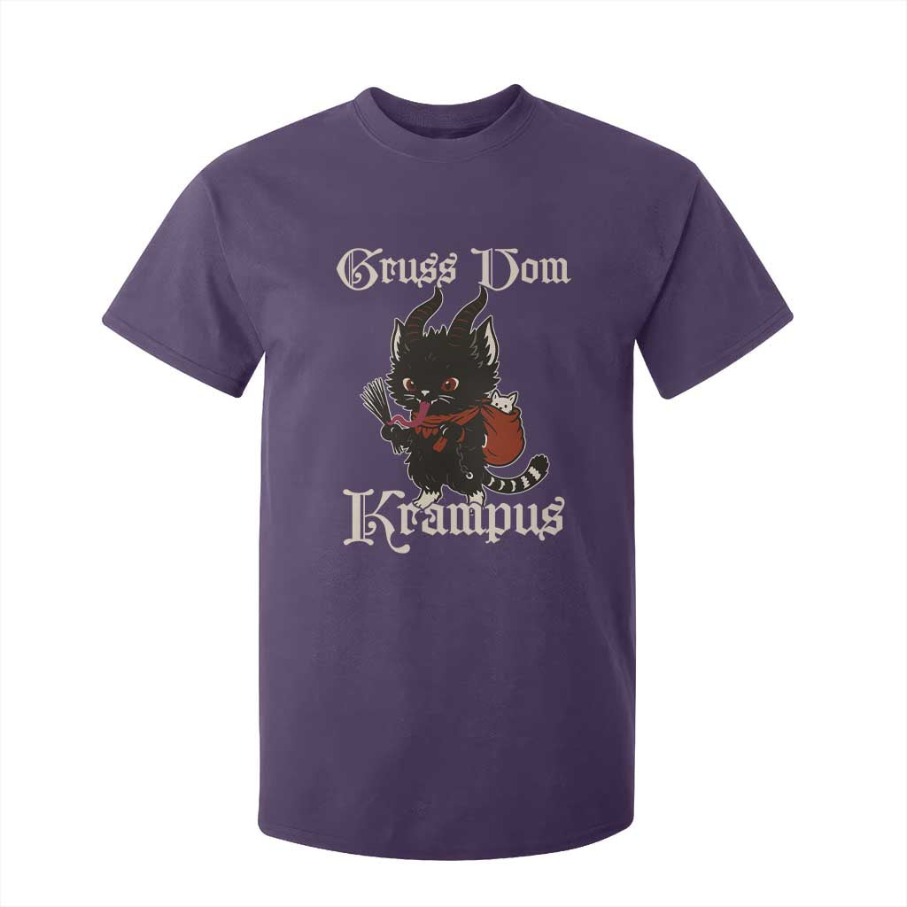 Christmas Krampus Cat T Shirt For Kid Gruss Vom Krampus Pagan Yule Xmas TS11 Purple Print Your Wear