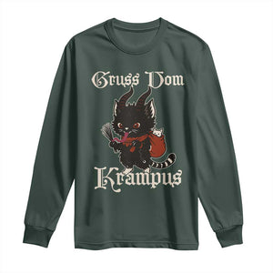 Christmas Krampus Cat Long Sleeve Shirt Gruss Vom Krampus Pagan Yule Xmas TS11 Dark Forest Green Print Your Wear
