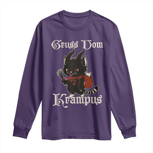 Christmas Krampus Cat Long Sleeve Shirt Gruss Vom Krampus Pagan Yule Xmas TS11 Purple Print Your Wear