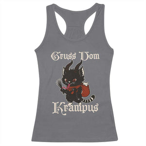 Christmas Krampus Cat Racerback Tank Top Gruss Vom Krampus Pagan Yule Xmas TS11 Charcoal Print Your Wear