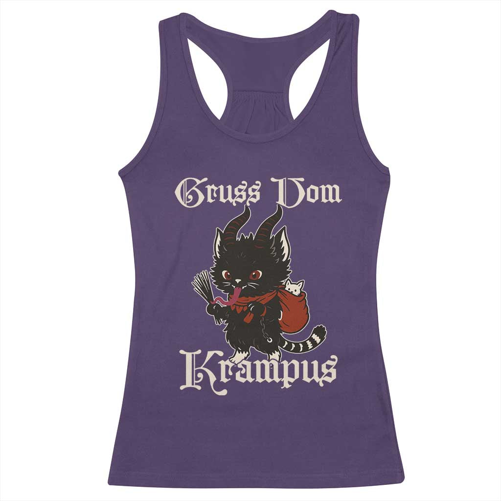 Christmas Krampus Cat Racerback Tank Top Gruss Vom Krampus Pagan Yule Xmas TS11 Purple Print Your Wear