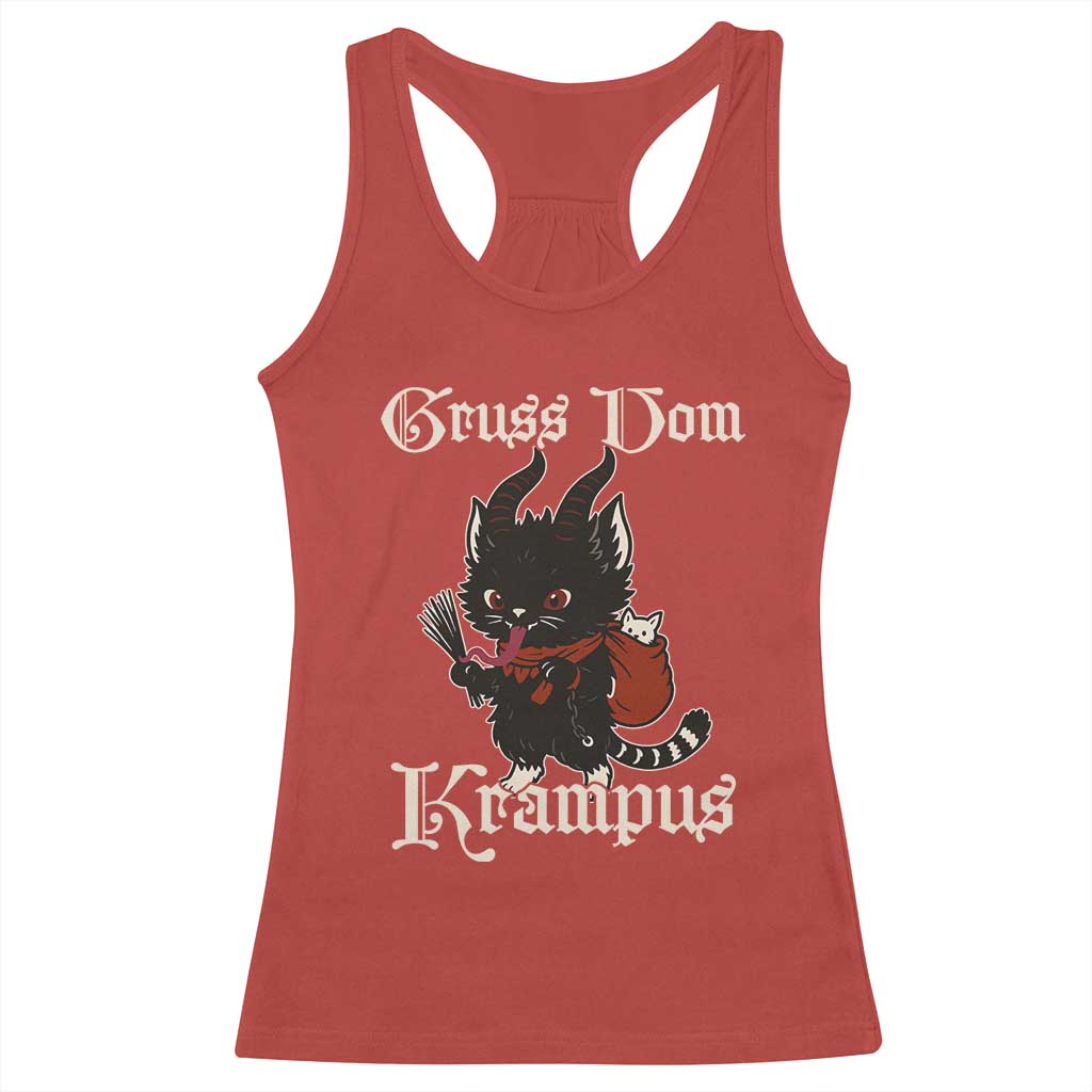 Christmas Krampus Cat Racerback Tank Top Gruss Vom Krampus Pagan Yule Xmas TS11 Red Print Your Wear