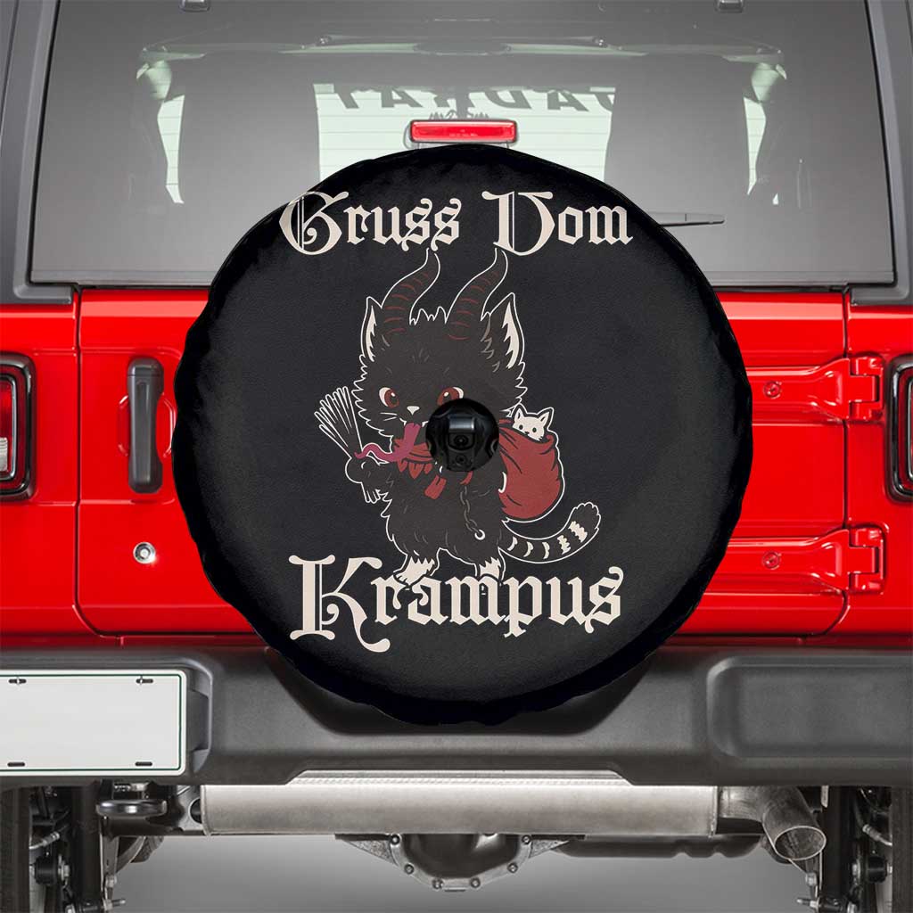 Christmas Krampus Cat Spare Tire Cover Gruss Vom Krampus Pagan Yule Xmas TS11 Black Print Your Wear