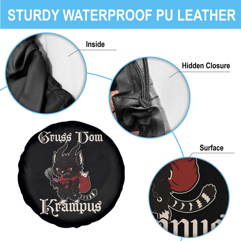 Christmas Krampus Cat Spare Tire Cover Gruss Vom Krampus Pagan Yule Xmas TS11 Print Your Wear
