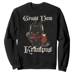 Christmas Krampus Cat Sweatshirt Gruss Vom Krampus Pagan Yule Xmas TS11 Black Print Your Wear