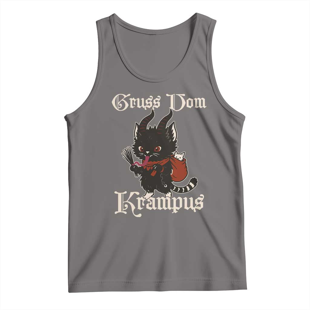 Christmas Krampus Cat Tank Top Gruss Vom Krampus Pagan Yule Xmas TS11 Deep Heather Print Your Wear