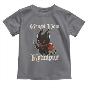 Christmas Krampus Cat Toddler T Shirt Gruss Vom Krampus Pagan Yule Xmas TS11 Charcoal Print Your Wear