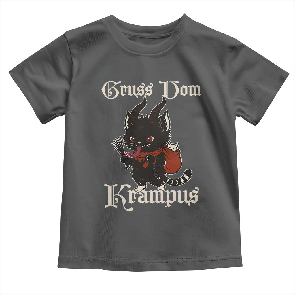 Christmas Krampus Cat Toddler T Shirt Gruss Vom Krampus Pagan Yule Xmas TS11 Dark Heather Print Your Wear