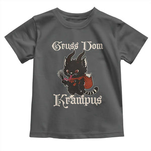 Christmas Krampus Cat Toddler T Shirt Gruss Vom Krampus Pagan Yule Xmas TS11 Dark Heather Print Your Wear