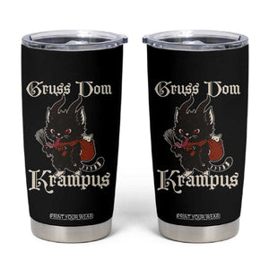 Christmas Krampus Cat Tumbler Cup Gruss Vom Krampus Pagan Yule Xmas TS11 Black Print Your Wear