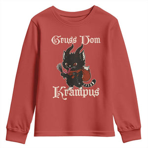 Christmas Krampus Cat Youth Sweatshirt Gruss Vom Krampus Pagan Yule Xmas TS11 Red Print Your Wear