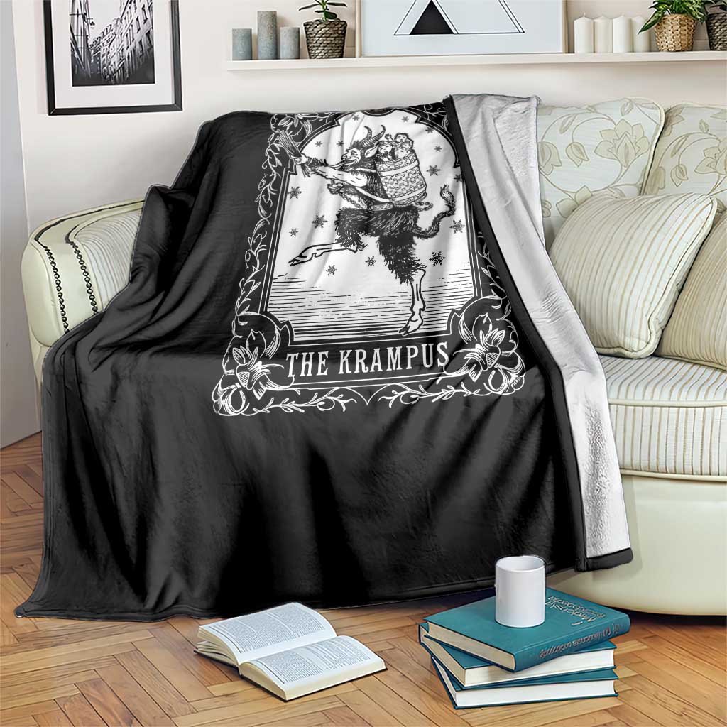 Christmas Krampus Throw Blanket Pagan Yule Nordic Xmas Krampus Evil Tarot Card TS11 Print Your Wear
