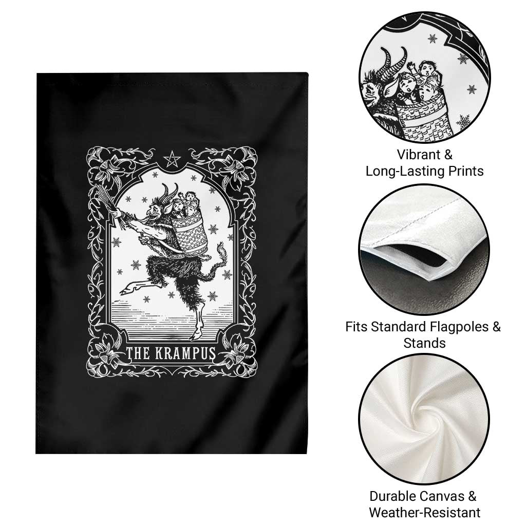 Christmas Krampus Garden Flag Pagan Yule Nordic Xmas Krampus Evil Tarot Card TS11 Print Your Wear