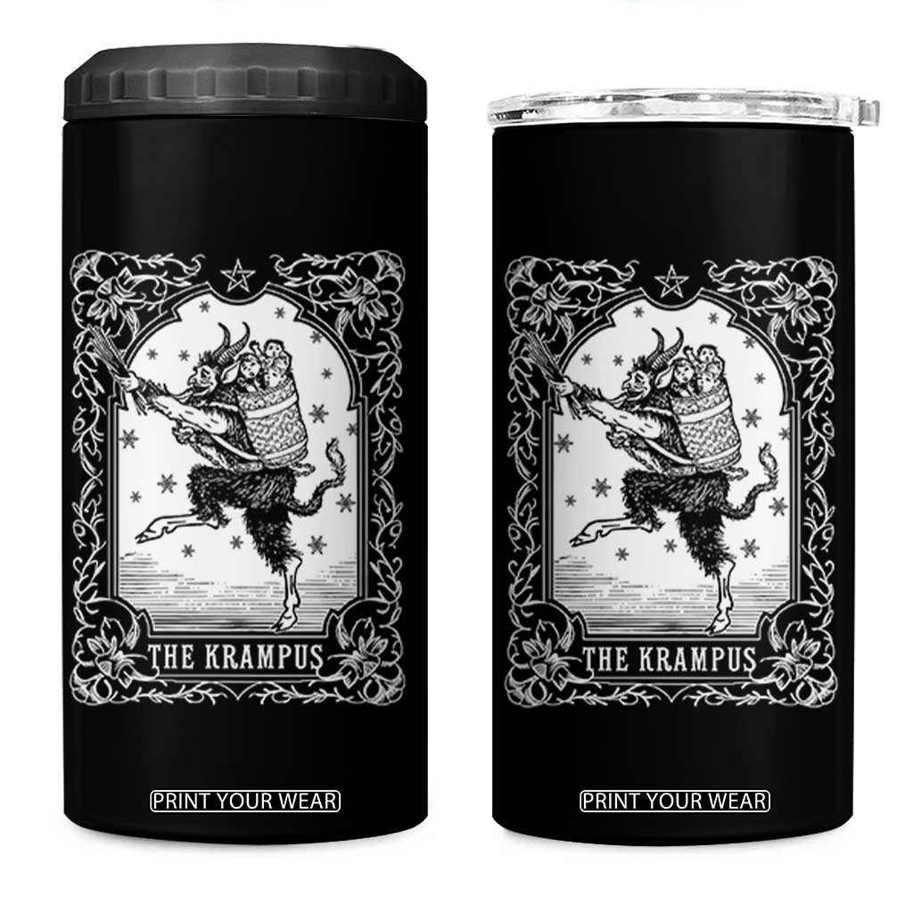 Christmas Krampus 4 in 1 Can Cooler Tumbler Pagan Yule Nordic Xmas Krampus Evil Tarot Card TS11 One Size: 16 oz Black Print Your Wear