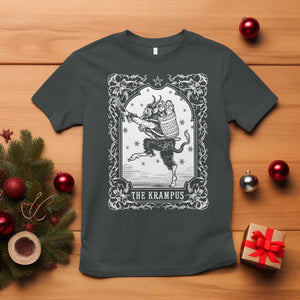 Christmas Krampus T Shirt Pagan Yule Nordic Xmas Krampus Evil Tarot Card TS11 Dark Heather Print Your Wear
