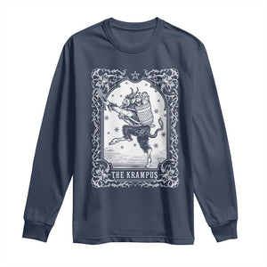 Christmas Krampus Long Sleeve Shirt Pagan Yule Nordic Xmas Krampus Evil Tarot Card TS11 Navy Print Your Wear