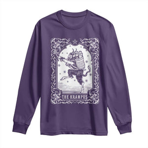 Christmas Krampus Long Sleeve Shirt Pagan Yule Nordic Xmas Krampus Evil Tarot Card TS11 Purple Print Your Wear