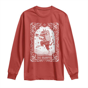 Christmas Krampus Long Sleeve Shirt Pagan Yule Nordic Xmas Krampus Evil Tarot Card TS11 Red Print Your Wear