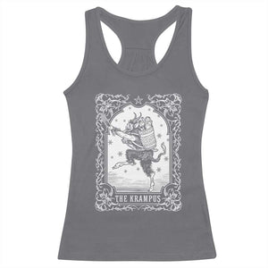 Christmas Krampus Racerback Tank Top Pagan Yule Nordic Xmas Krampus Evil Tarot Card TS11 Charcoal Print Your Wear