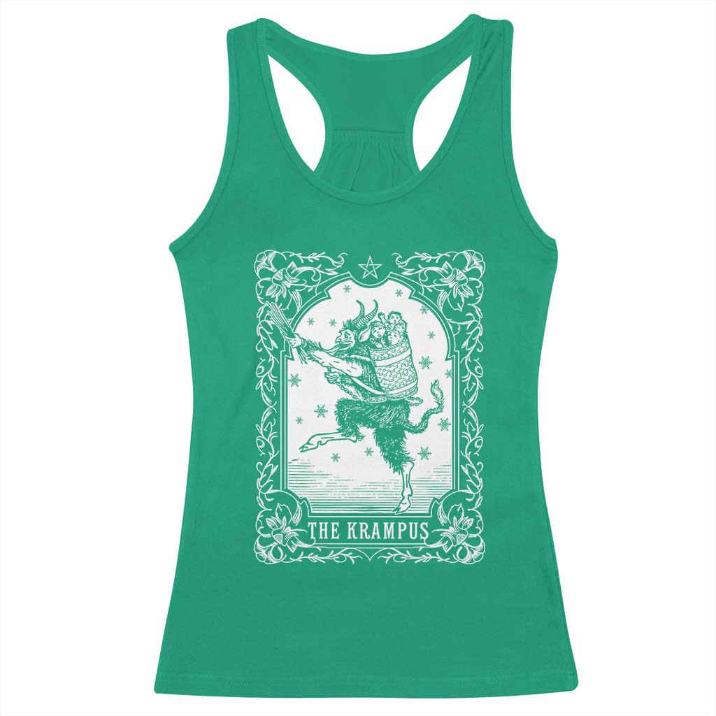 Christmas Krampus Racerback Tank Top Pagan Yule Nordic Xmas Krampus Evil Tarot Card TS11 Irish Green Print Your Wear