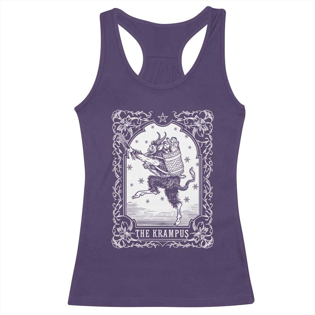 Christmas Krampus Racerback Tank Top Pagan Yule Nordic Xmas Krampus Evil Tarot Card TS11 Purple Print Your Wear
