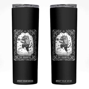Christmas Krampus Skinny Tumbler Pagan Yule Nordic Xmas Krampus Evil Tarot Card TS11 Black Print Your Wear