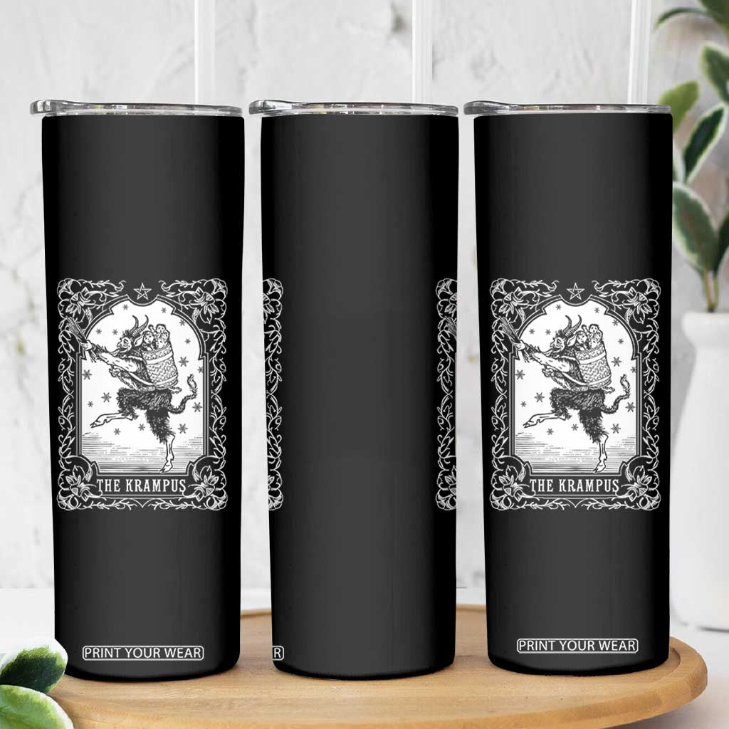 Christmas Krampus Skinny Tumbler Pagan Yule Nordic Xmas Krampus Evil Tarot Card TS11 Print Your Wear