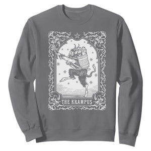 Christmas Krampus Sweatshirt Pagan Yule Nordic Xmas Krampus Evil Tarot Card TS11 Charcoal Print Your Wear