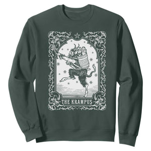 Christmas Krampus Sweatshirt Pagan Yule Nordic Xmas Krampus Evil Tarot Card TS11 Dark Forest Green Print Your Wear