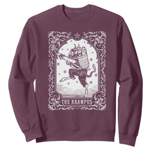 Christmas Krampus Sweatshirt Pagan Yule Nordic Xmas Krampus Evil Tarot Card TS11 Maroon Print Your Wear