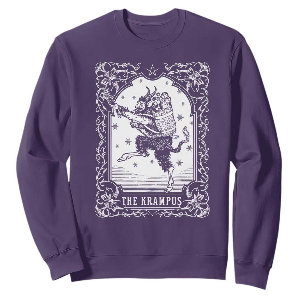 Christmas Krampus Sweatshirt Pagan Yule Nordic Xmas Krampus Evil Tarot Card TS11 Purple Print Your Wear