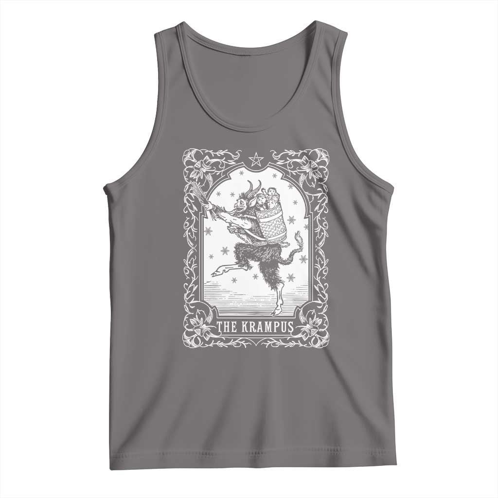 Christmas Krampus Tank Top Pagan Yule Nordic Xmas Krampus Evil Tarot Card TS11 Deep Heather Print Your Wear