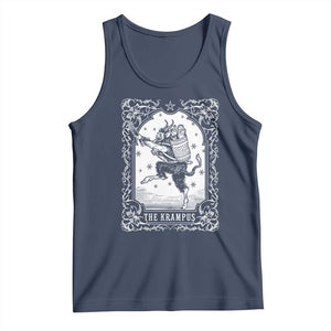 Christmas Krampus Tank Top Pagan Yule Nordic Xmas Krampus Evil Tarot Card TS11 Navy Print Your Wear