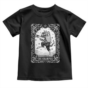 Christmas Krampus Toddler T Shirt Pagan Yule Nordic Xmas Krampus Evil Tarot Card TS11 Black Print Your Wear