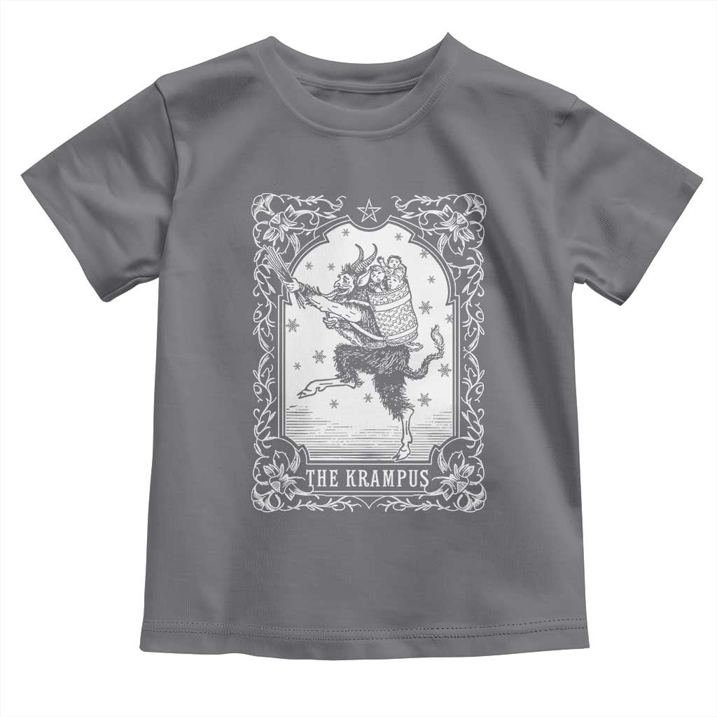 Christmas Krampus Toddler T Shirt Pagan Yule Nordic Xmas Krampus Evil Tarot Card TS11 Charcoal Print Your Wear