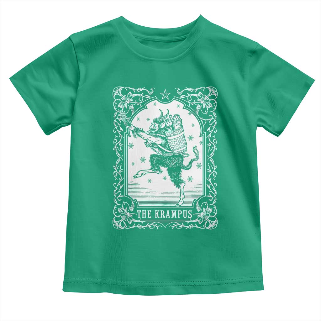 Christmas Krampus Toddler T Shirt Pagan Yule Nordic Xmas Krampus Evil Tarot Card TS11 Irish Green Print Your Wear