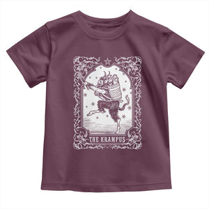 Christmas Krampus Toddler T Shirt Pagan Yule Nordic Xmas Krampus Evil Tarot Card TS11 Maroon Print Your Wear