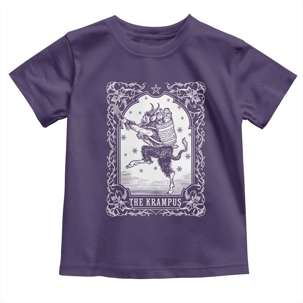 Christmas Krampus Toddler T Shirt Pagan Yule Nordic Xmas Krampus Evil Tarot Card TS11 Purple Print Your Wear
