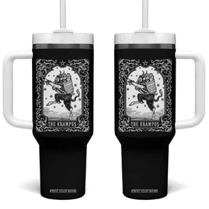 Christmas Krampus Tumbler With Handle Pagan Yule Nordic Xmas Krampus Evil Tarot Card TS11 One Size: 40 oz Black Print Your Wear