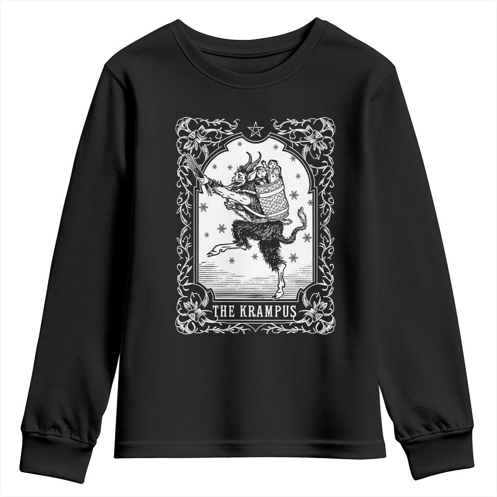 Christmas Krampus Youth Sweatshirt Pagan Yule Nordic Xmas Krampus Evil Tarot Card TS11 Black Print Your Wear