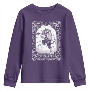Christmas Krampus Youth Sweatshirt Pagan Yule Nordic Xmas Krampus Evil Tarot Card TS11 Purple Print Your Wear