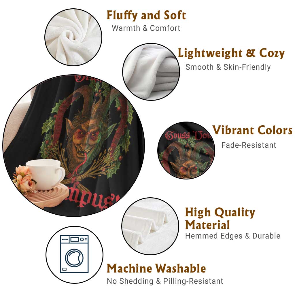 Nordic Christmas Krampus Throw Blanket Gruss Vom Krampus Pagan Yule Xmas TS11 Print Your Wear