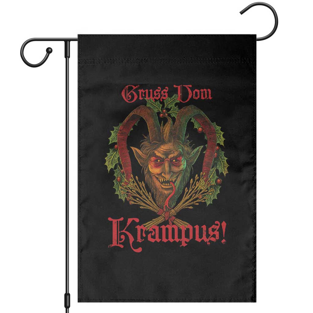 Nordic Christmas Krampus Garden Flag Gruss Vom Krampus Pagan Yule Xmas TS11 Black Print Your Wear