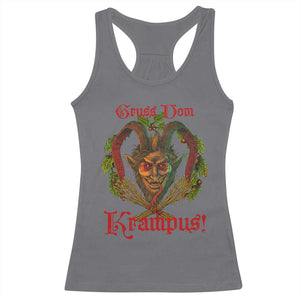 Nordic Christmas Krampus Racerback Tank Top Gruss Vom Krampus Pagan Yule Xmas TS11 Charcoal Print Your Wear