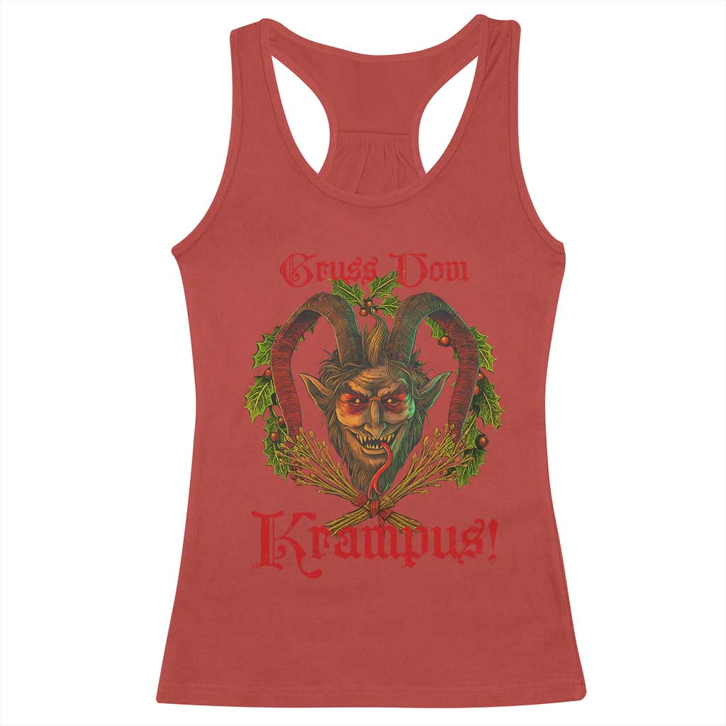 Nordic Christmas Krampus Racerback Tank Top Gruss Vom Krampus Pagan Yule Xmas TS11 Red Print Your Wear