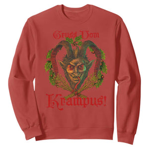 Nordic Christmas Krampus Sweatshirt Gruss Vom Krampus Pagan Yule Xmas TS11 Red Print Your Wear