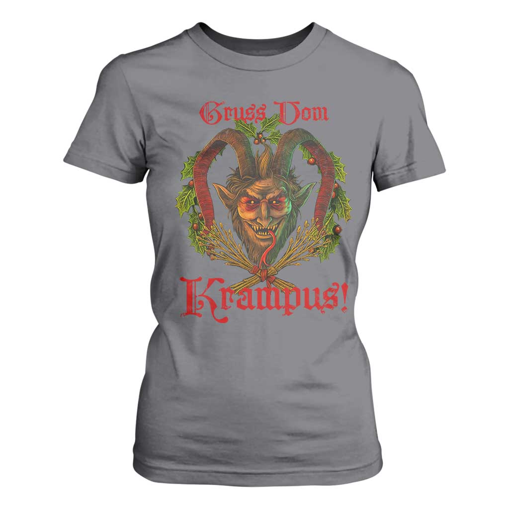 Nordic Christmas Krampus T Shirt For Women Gruss Vom Krampus Pagan Yule Xmas TS11 Charcoal Print Your Wear