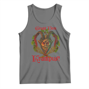 Nordic Christmas Krampus Tank Top Gruss Vom Krampus Pagan Yule Xmas TS11 Black Heather Print Your Wear