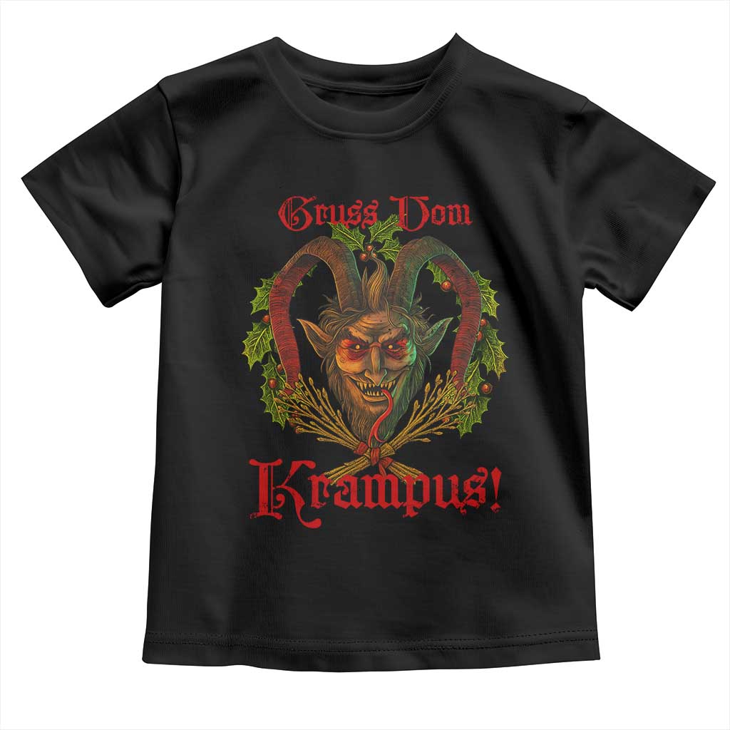 Nordic Christmas Krampus Toddler T Shirt Gruss Vom Krampus Pagan Yule Xmas TS11 Black Print Your Wear
