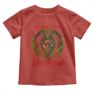 Nordic Christmas Krampus Toddler T Shirt Gruss Vom Krampus Pagan Yule Xmas TS11 Red Print Your Wear